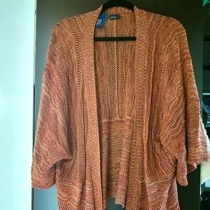 Basic Editions Orange Short-Sleeve Cardigan